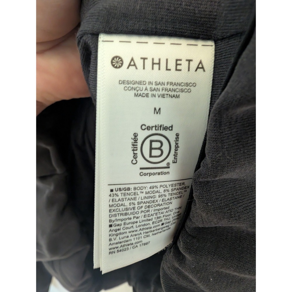 Athleta Seasoft Bubble Hem Hoodie L Black Full Zip Jacket Cropped - Picture 4 of 5